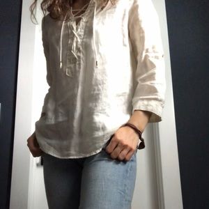 Cream Peasant Blouse
